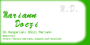 mariann doczi business card