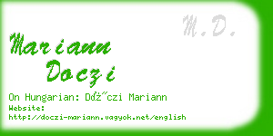 mariann doczi business card